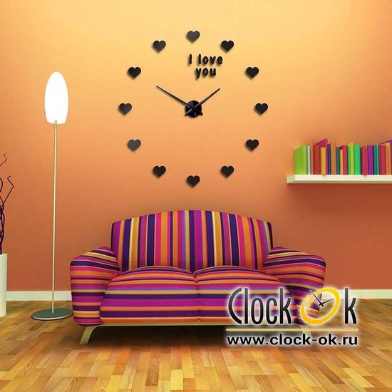 Настенные 3D часы I love you