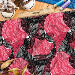 Ткань мембрана витиеватый чёрные и розовый дым