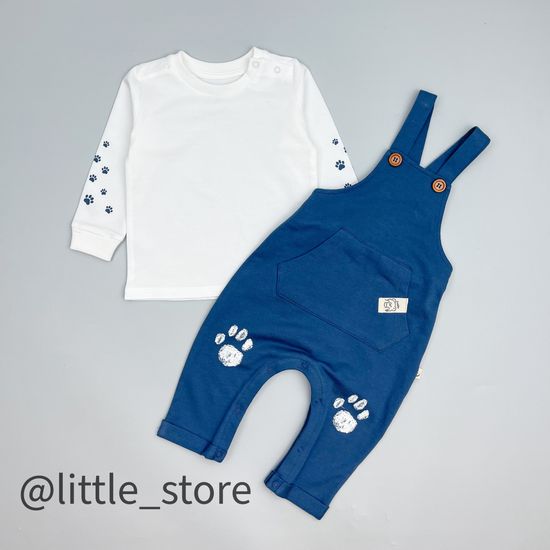 Комбинезон со свитшотом "Лапки" Синий