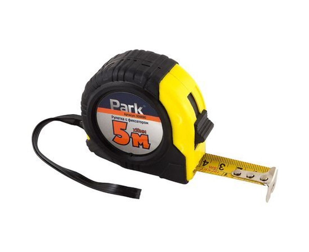 Рулетка PARK с фиксатором ПВХ корпус 5мх18мм
