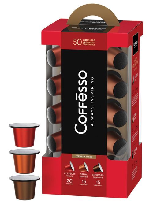 Кофе в капсулах Nespresso Coffesso 3 вкуса 50 шт