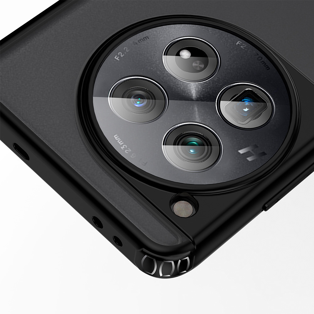 Чехол с Magsafe OnePlus 12 прозрачный матовый с черным бортом WLONS