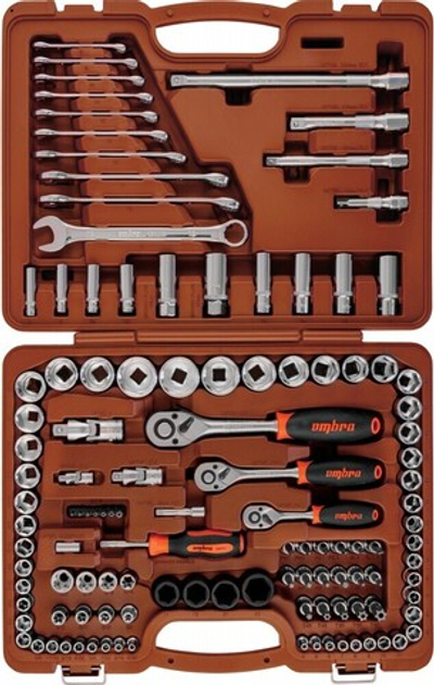 911120 Специальный набор инструмента, торцевые головки 1/4", 3/8", 1/2"DR, 4-32 мм и SAE 5/32"--1-1/4", ударные торцевые головки 1/2"DR, 17-23 мм, 120 предметов