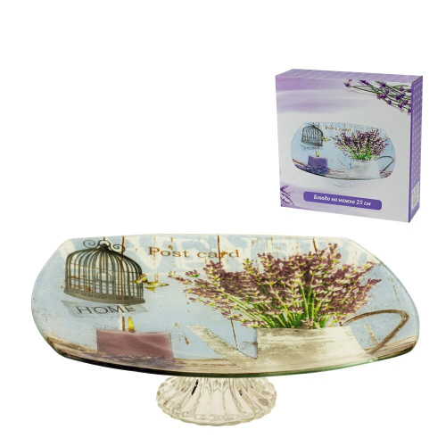 Блюдо на ножке 25 см квадратное