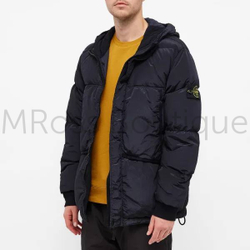Мужской черный пуховик Стоун Айленд Stone Island Nylon Metal Down премиум класса