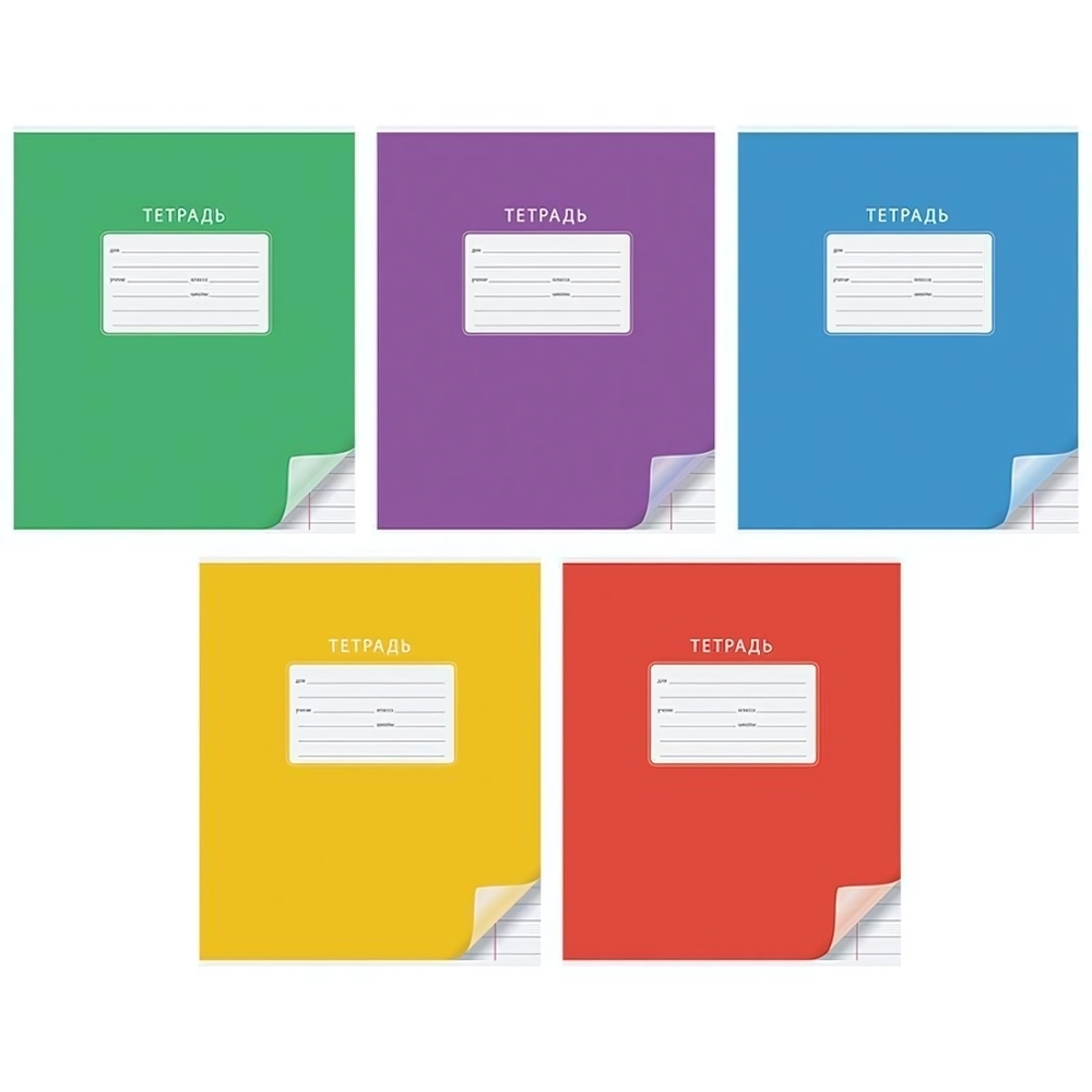 Тетрадь школьная А5 12л линия "Однотонная. С уголком" (Спейс)