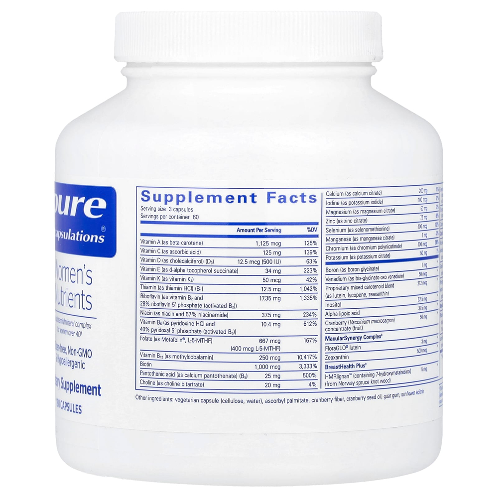 Pure Encapsulations, Питательные вещества для женщин, 180 капсул