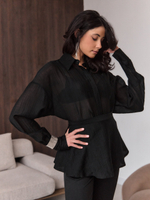 Черная блузка с баской Luna