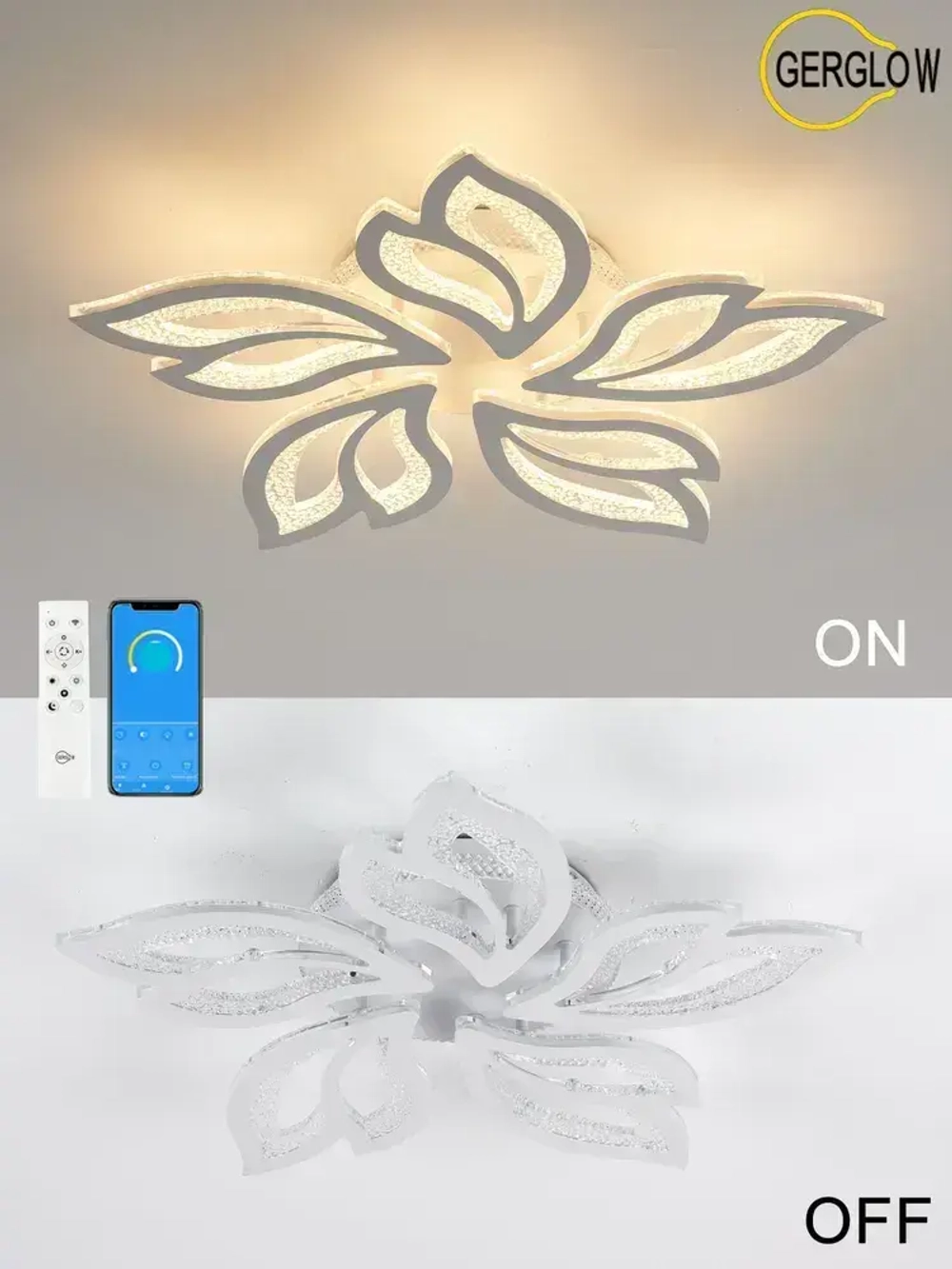 GERGLOW Люстра потолочная светодиодная с пультом,130 Вт