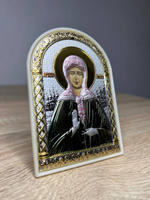 Матрона, икона арочная, пластик белый, эмаль 80х115