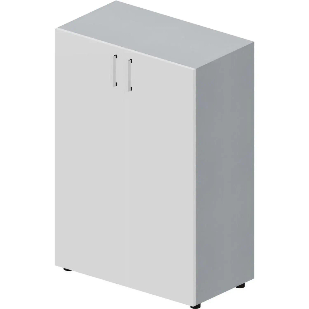 Шкаф A/N/F/C средний закрытый, ручки - хром Титан/Белый EMMS562TIBL