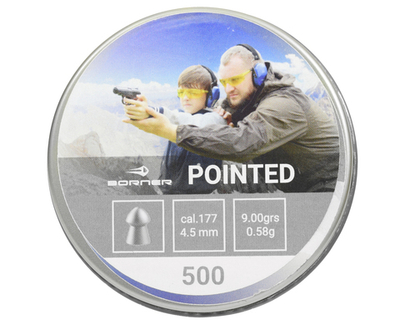 Пули Borner "Pointed", кал. 4,5 (500 шт.) 0,58гр.