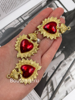 Подвеска "Пылающее сердце" крупная золотистая