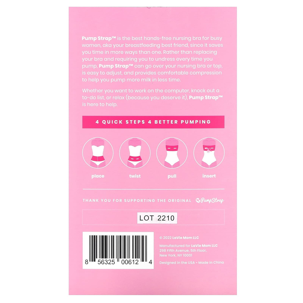 LaVie, Pump Strap, бюстгальтер для кормления без помощи рук, размер Large, черный, 1 шт.