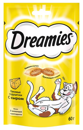 DREAMIES лакомство для кошек подушечки с паштетом со вкусом сыра