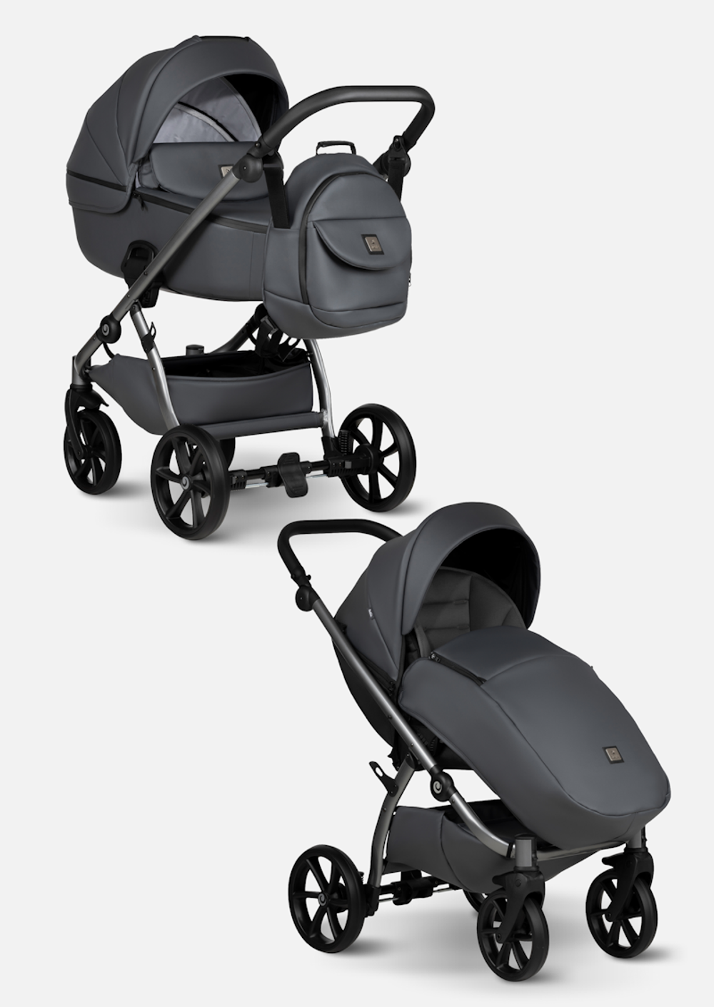 Tutis Коляска 2 в 1 UNO 5+ Leather Licorice