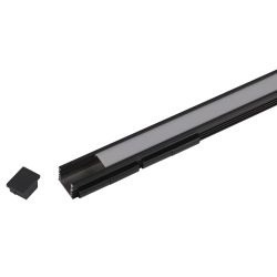 Комплект с накладным анодированным профилем ЭРА 1612B 16х12мм, 2м, черный САВ261