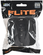 FLITE Розетка 2-местная с заземлением с защитными шторками безвинтовое крепление 16А РСш12-1-А-ФлЧ черный IEK