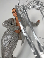 Костюм пайетки теплое серебро 3