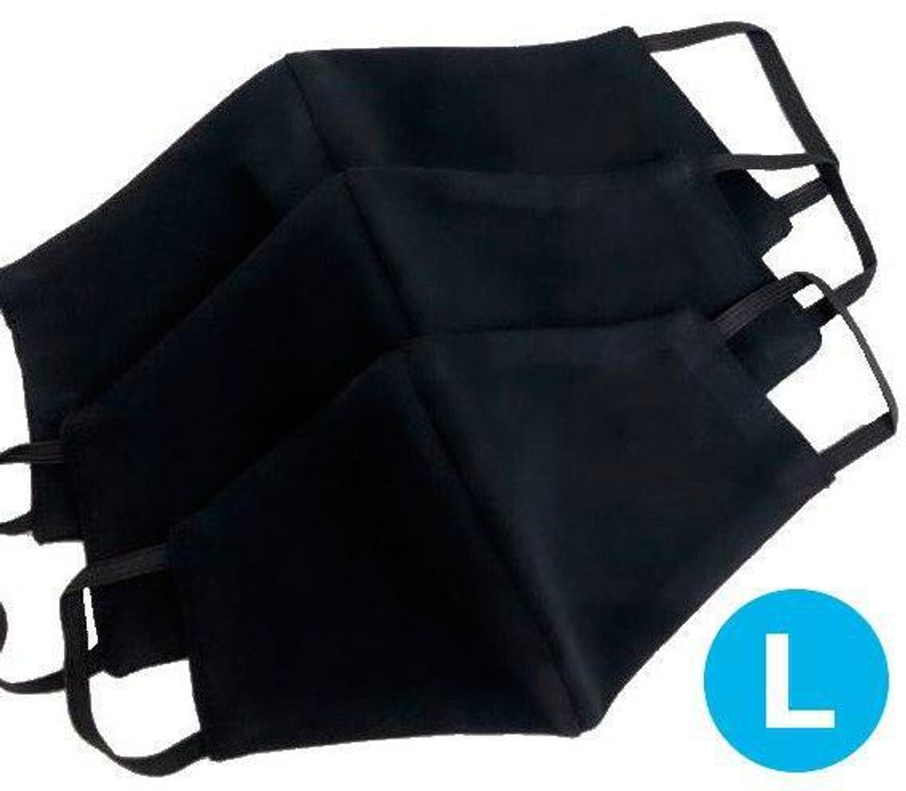 Маска многоразовая L большая, 2-х слойная, хлопок 100% (гигиеническая)