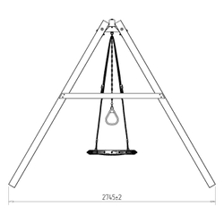Деревянные качели с гнездом 60см и трапецией
