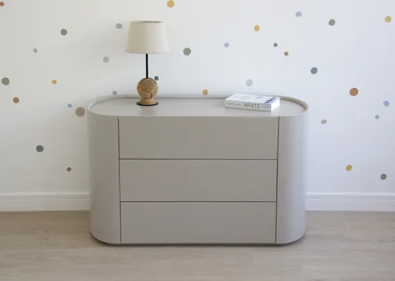 Комод Lagom 3 ящика ширина 120 см (серо-бежевый)