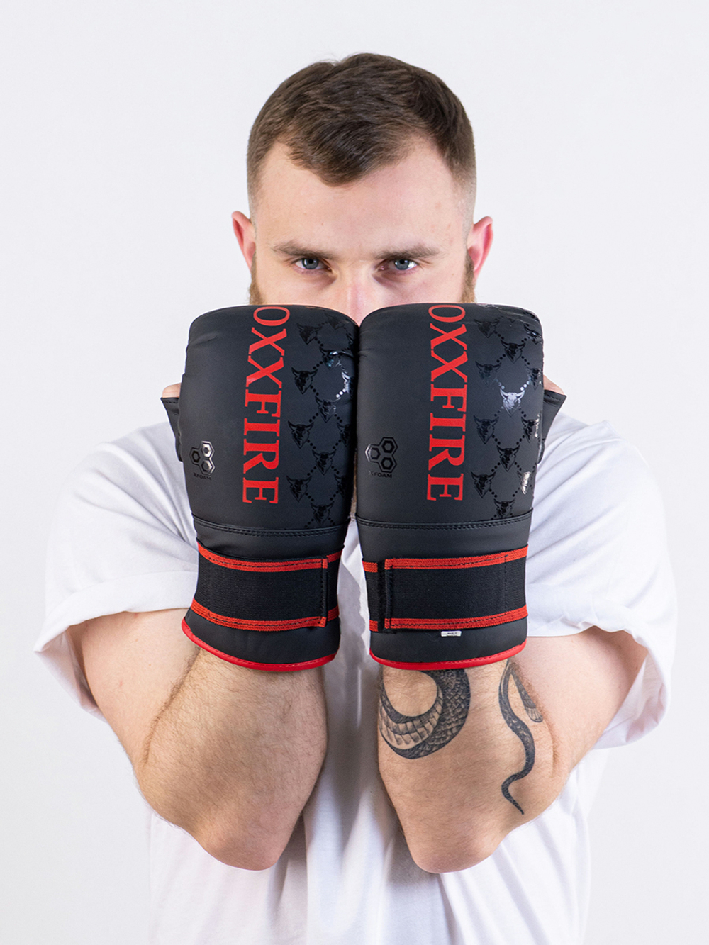 Перчатки снарядные OXXFIRE черно-красные, матовые DX