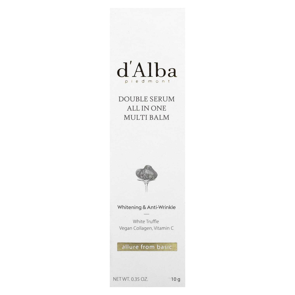 d'Alba, мультибальзам с двойной сывороткой, все в одном, 10 г (0,35 унции)