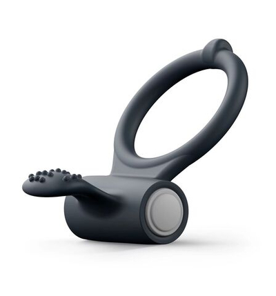 Черное эрекционное кольцо Power Clit (Цвет: серый)