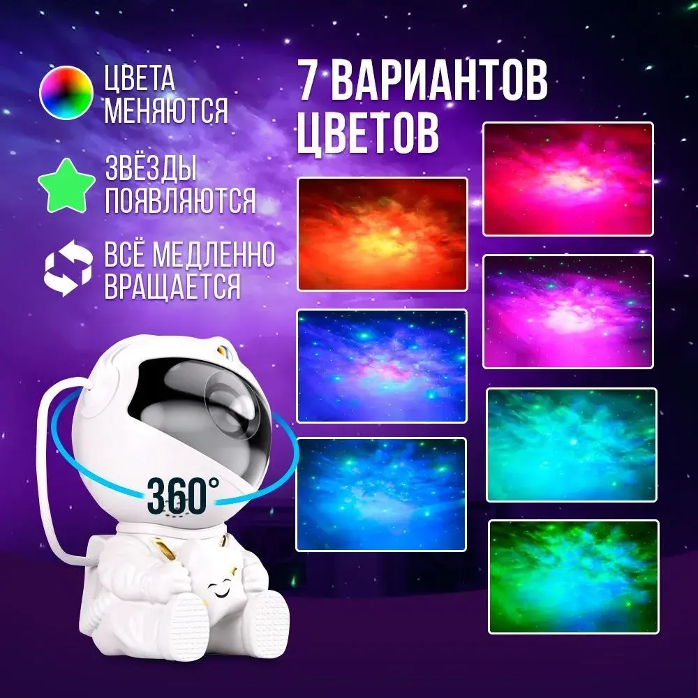 Ночник космонавт, проектор звездное небо