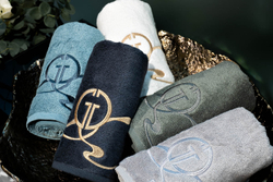 Полотенце 50х90 Garda Decor Мелодия голубое