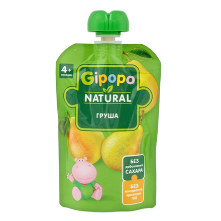 Пюре фруктовое Gipopo Груша 4+ 90 гр
