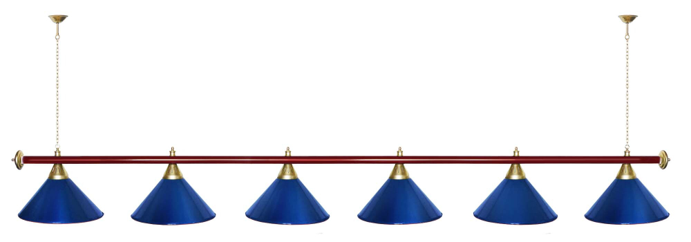 Лампа STARTBILLIARDS 6 пл. (плафоны золотые,штанга золотая,фурнитура золото)