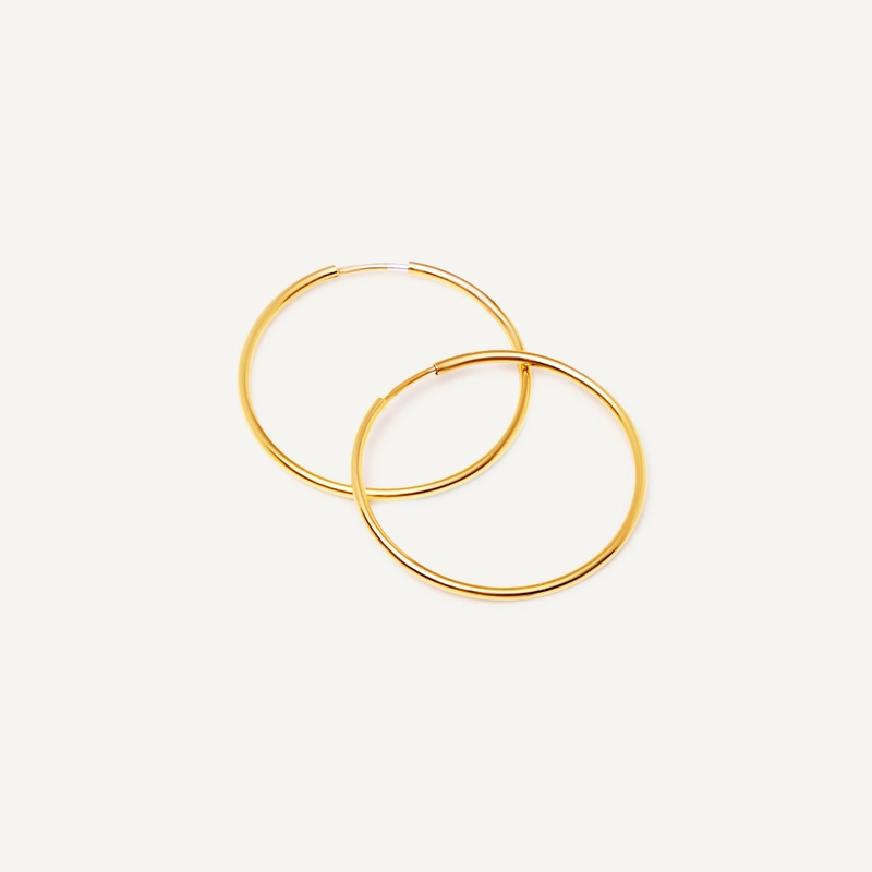 Серьги-конго Золотые Широкие – 4 см