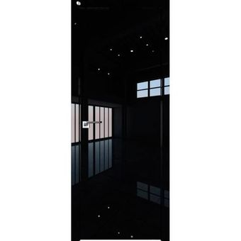 Межкомнатная дверь экошпон Profil Doors 1LK чёрный люкс кромка ABS в цвет полотна без зарезки