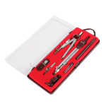 Готовальня 7 предметов.: циркуль металл.+грифели, кронциркуль, рейсфедер, насадка под карандаш, точи