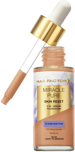 Max Factor Miracle Pure Skin Reset - Подкладка для ухода оттенок 60-80 Light To Medium, 30 ml