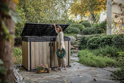 Уличный ящик пластиковый Keter Horizontal Narrow ashwood 2020 л