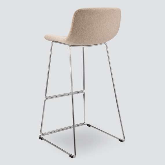 Барный стул Neo Soft 77 см, бежевый, ножки хром