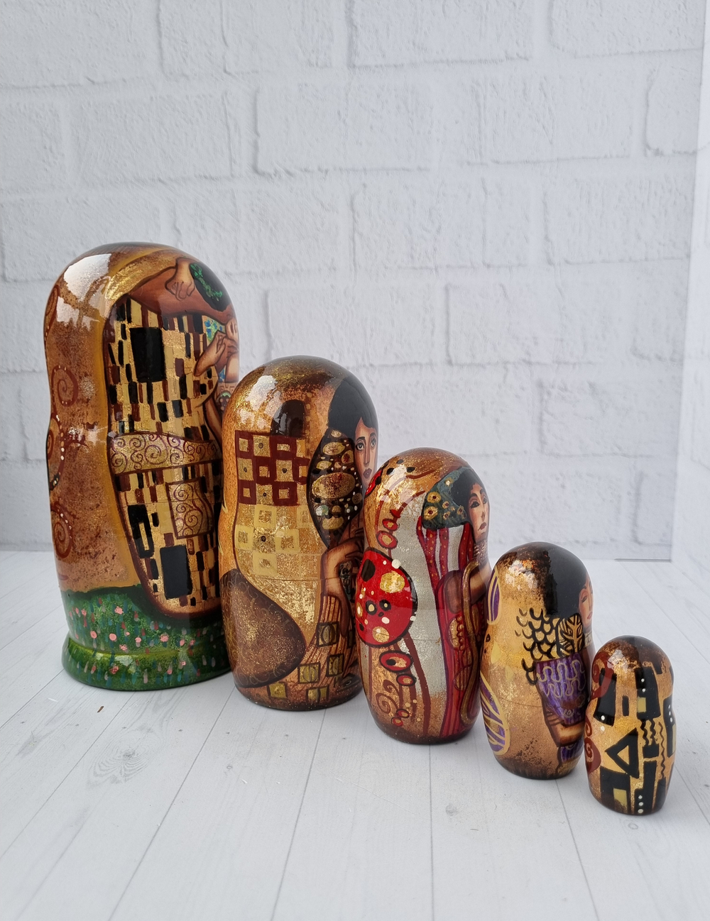 Матрёшка "Поцелуй" Климт 5м 18см