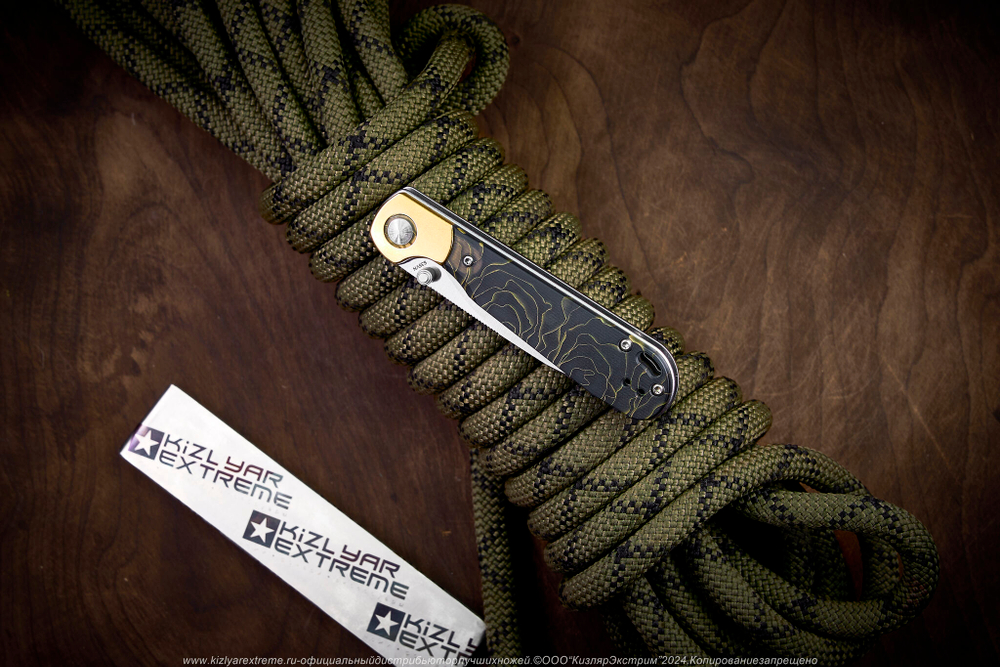 Складной нож Kizer PPY сталь CPM S35VN Satin рукоять Раффир