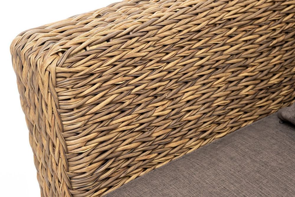 "Капучино" диван из искусственного ротанга (гиацинт) двухместный, цвет соломенный