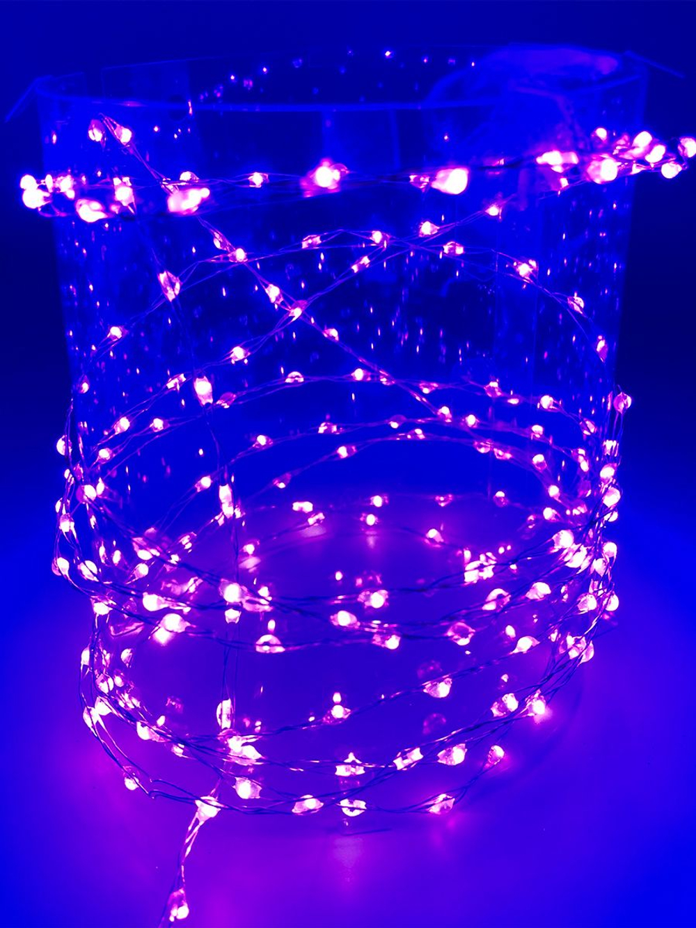 Гирлянда светодиодная "НИТЬ-РИС" цвет фиолетовый 189LED,GS IP44 4.5V6W адаптер MAG-G092-033