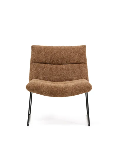 Лаунж-кресло Asen, терракотовый шенилл, черные ножки