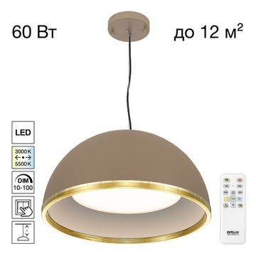 Светильник подвесной с пультом 60W 3000-6000K CL736252 бежевый/золото FLOOM Citilux