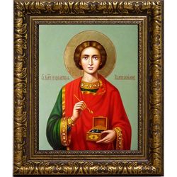 Пантелеймон Святой Целитель. Икона на холсте.