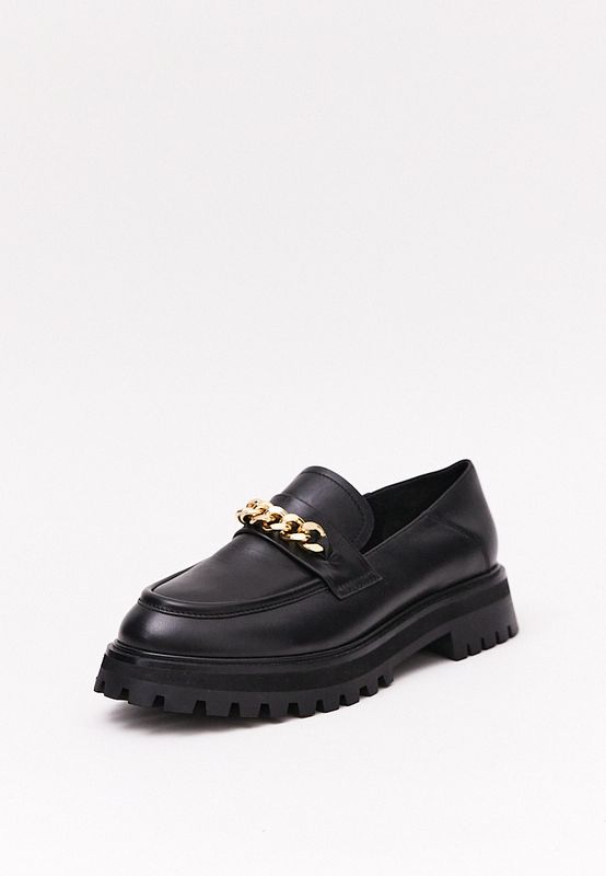 Лоферы с пряжкой, черный