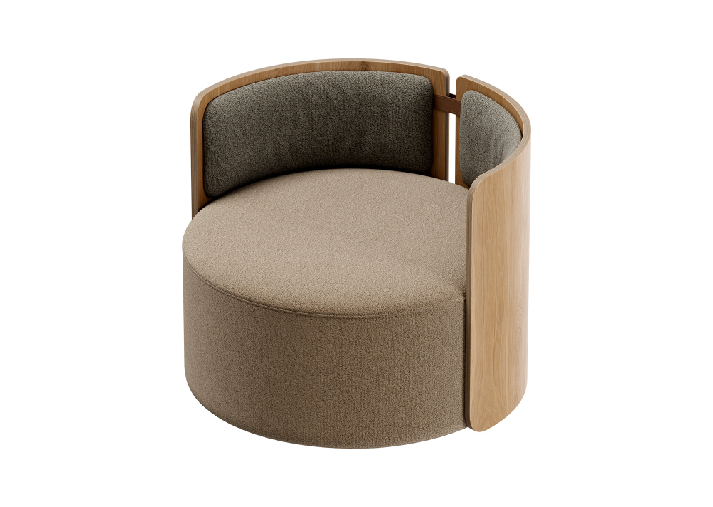 Кресло крутящееся Lagom 800 (бежевый, натуральный дуб)