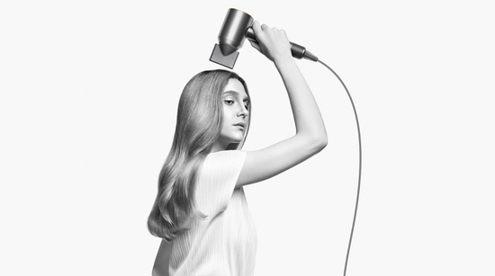 Фен Dyson Supersonic HD07, голубой/розовое золото + с подарочным кожаным чехлом ОАЭ