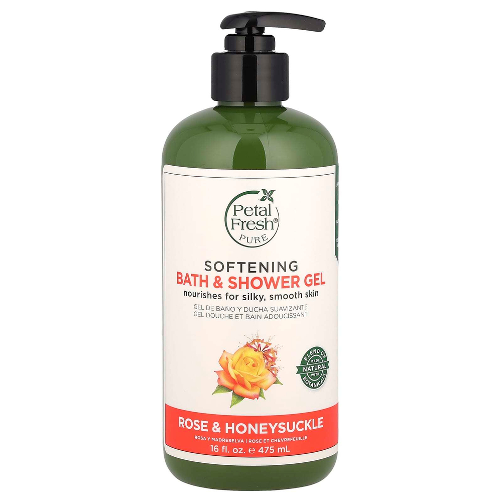 Petal Fresh, Смягчающий гель для ванны и душа, роза и жимолость, 475 мл (16 жидк. унц.)